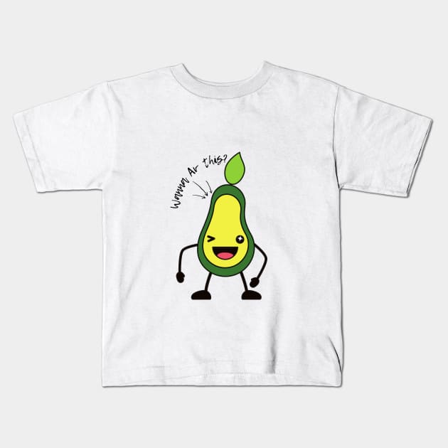 Cute Avocado Obsession Kids T-Shirt by Skyhigh Studio